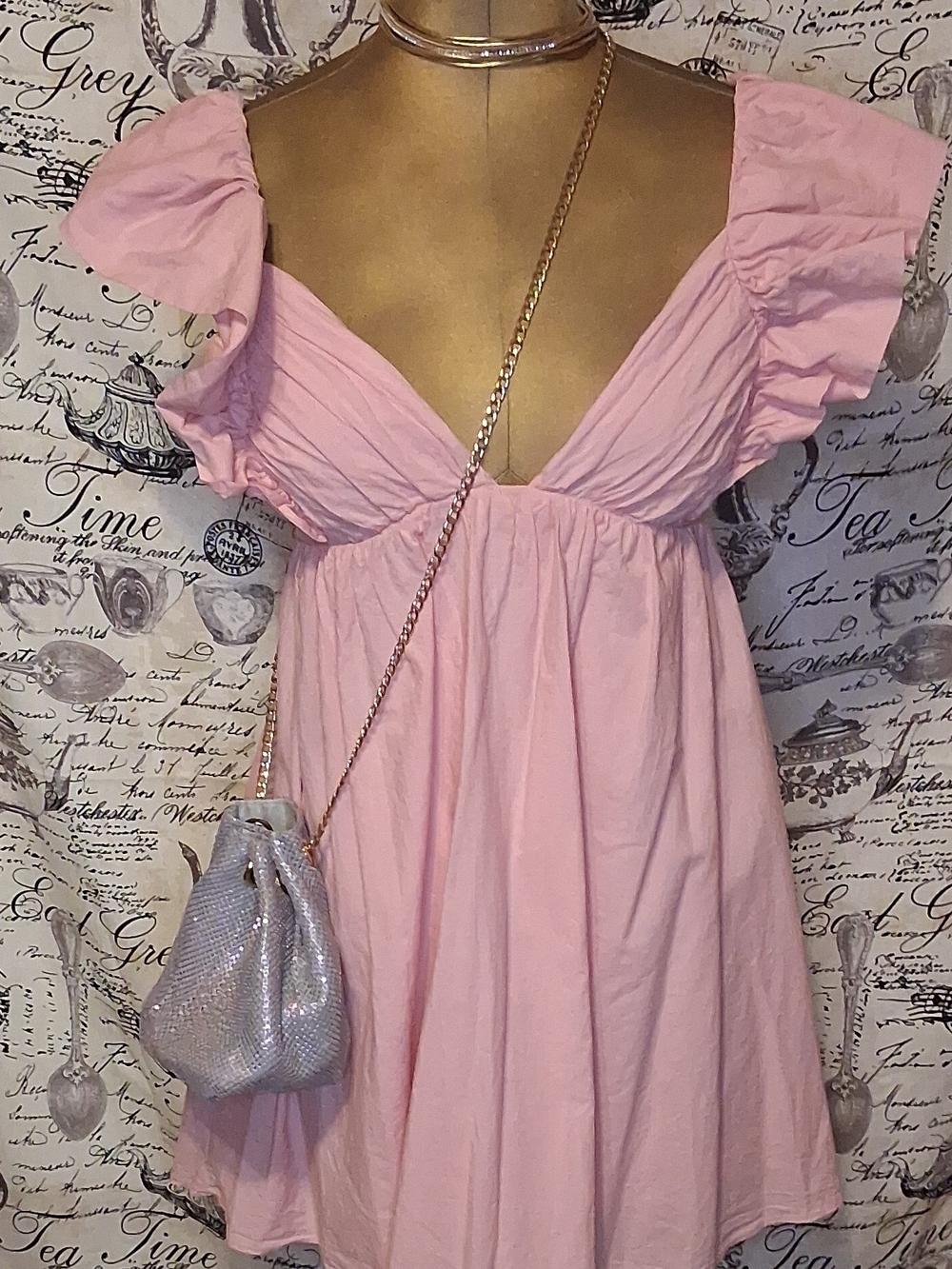 Storia Light Pink Sundress with Elastic Back